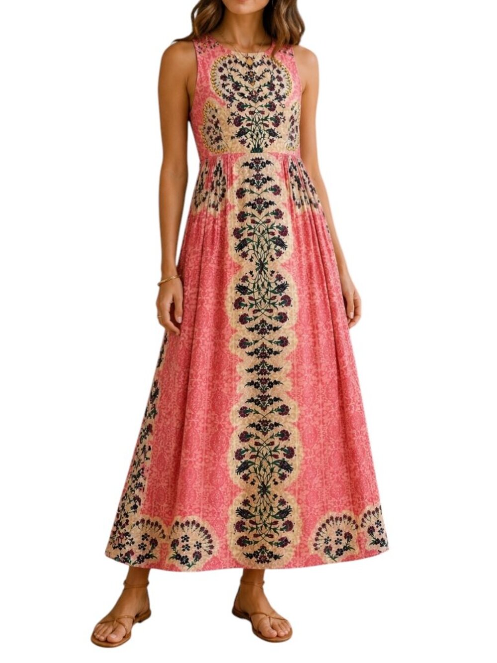 Anthropologie Bhanuni by Jyoti Boho Dress Beaded Floral Sleeveless Size OP (XS)